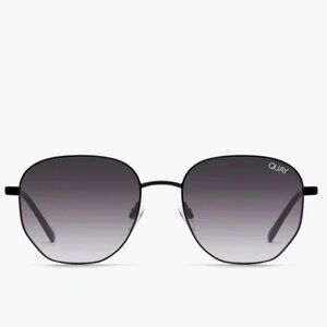 New Quay Unisex Big Time Black Frame / Smoke Polarized Lens Round Sunglasses